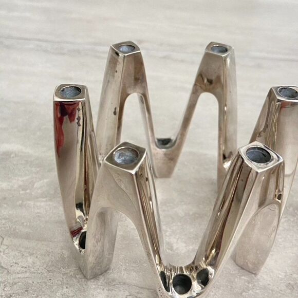 Set of 2 Dansk Candle Holder Crown Candelabra Jens Quistgaard Silverplate Danish - Picture 3 of 5